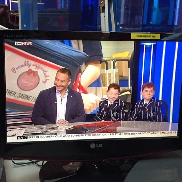 Spreading the campaign message on Sky News with Margot's brothers, Rufus and Oscar