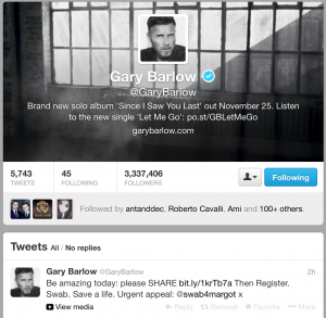 Gary Barlow tweet