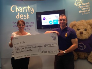 Cheque handover to GOSH in July 2014