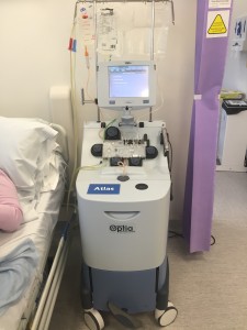 One of the 8 apheresis machines at UCLH