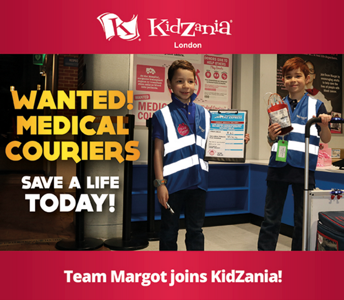 Team Margot’s Medical Courier activity at KidZania London