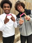 Chelsea footballers, Willian and David Luiz April 2017