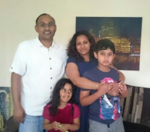 Kenu and Ashi with their mum, Anusha and dad, Suneth